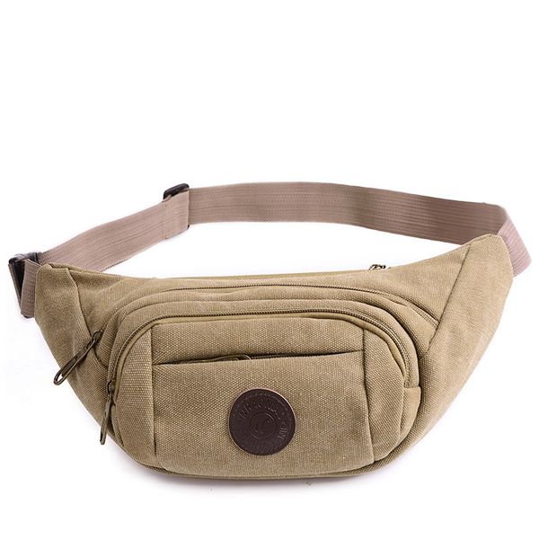 

new style men thick canvas waist pack casual men's bag satchel korean-style