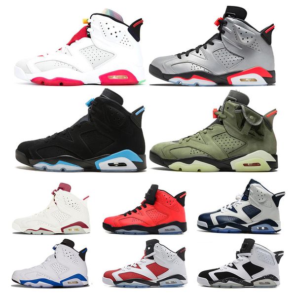

6 6s men basketball shoes infrared bred hare unc psg flint carmine sport blue tinker mens trainers sports sneakers