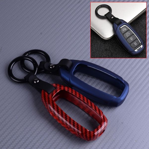 

dwcx aluminum key case holder shell cover fit for elantra gt i30 grandeur ig azera ix35 solaris accent santa 2018 2019