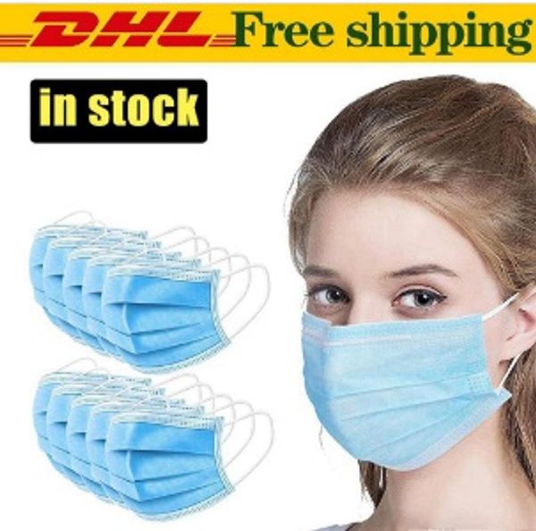 

новые маски для лица ежедневно трехслойная защитная маска анти-туман пылезащитный нетканый одноразовый для гражданского использования корабл