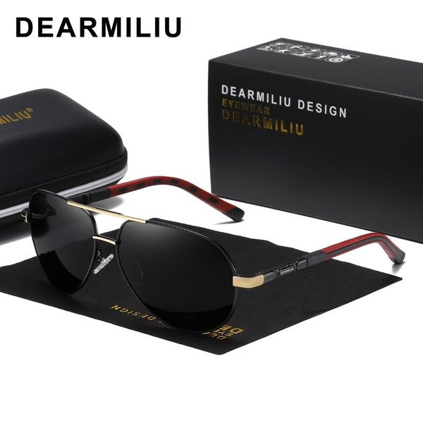 

dearmiliu men vintage aluminum polarized sunglasses classic brand sun glasses coating lens driving shades for men/wome, White;black