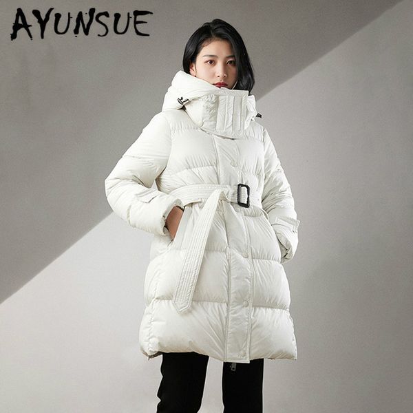 

ayunsue winter coat women 90% white duck down jacket women korean down coat slim puffer jacket warm parka casaco 0033 yy1423, Black