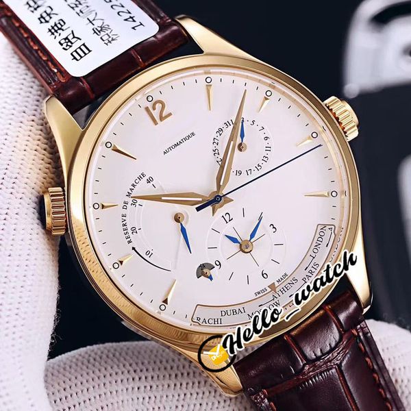 

new master geographic 39мм 1422521 q1422521 cal.939 автоматическая мужские часы power reserve розового золота коричневая кожа часы hello_wat, Slivery;brown