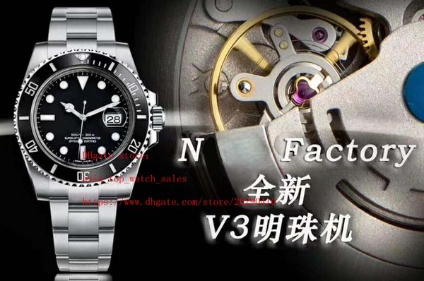 

2019 n factory's latest products 116610 116619 v3 pearl 2813 movement 40mm dial sapphire super luminous 2 style men's watch, Slivery;brown