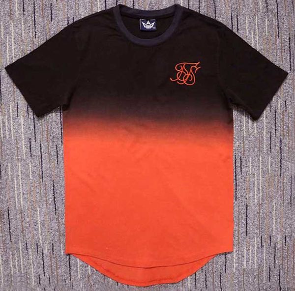 Estender Hip Hop Street T-shirt Homem Moda T Camisetas Homens Verão Oeste Sik Silk T-shirt de Manga Curta T-shirt Oversize Oversize Black Orange
