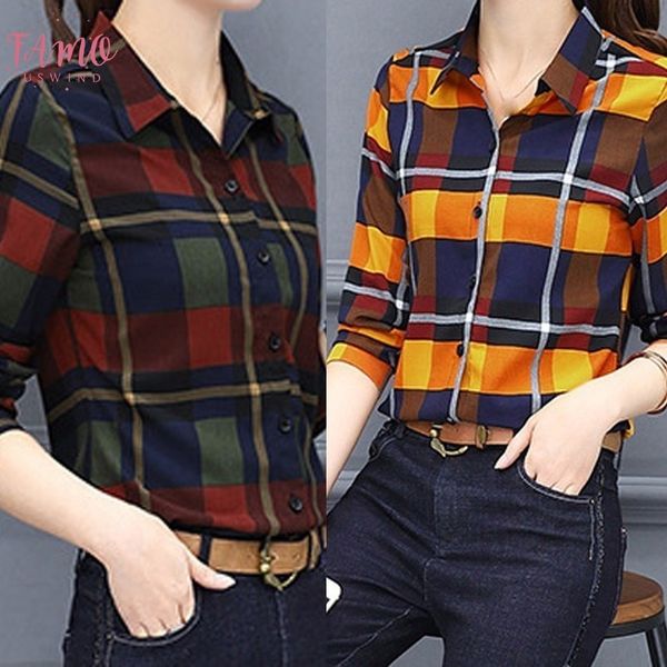 

женщины блузы 2020 мода длинным рукавом turn down воротник офис рубашка шифоновая рубашка вскользь tops плюс размер blusas femininas, White