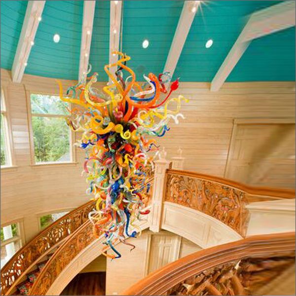 

personal circle crystal chandeliers art design frosted blown glass new fancy light blown glass chandelier