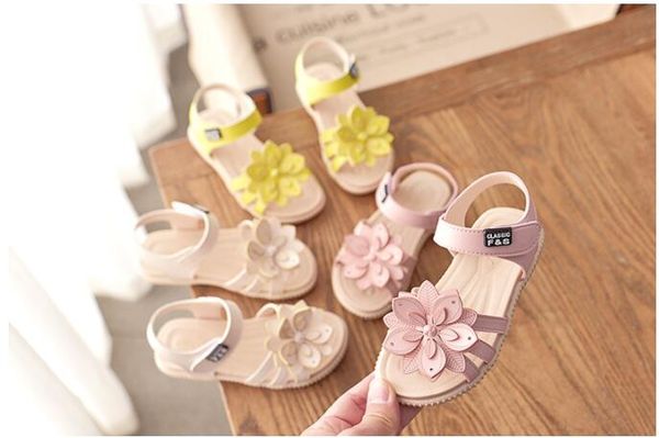 

girls summer floral soft sandals kids toddler baby princess anti-slip sandal shoes mqm 004, Black;red