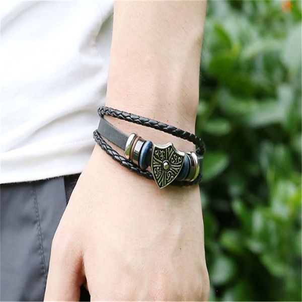 

cibocibo classic bracelet men 2019 trendy leather bracelet braided for men gifts fashion pulseras mujer, Golden;silver
