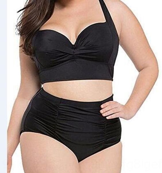 

female plus fat high waist fat woman large swimsuit size swimsuit, White;black