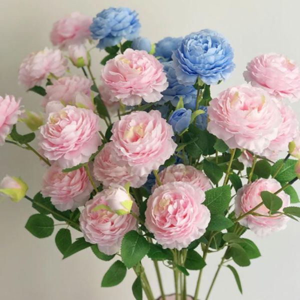 

3 головы искусственный шелк цветок роза свадебный цветок главная свадьба украшения партии 65 см реальный сенсорный почти точно как настоящий