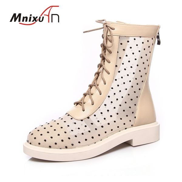 

women boots summer shoes big size 42 sandals boots 2020 summer autumn new platform middle chunky heels mesh black