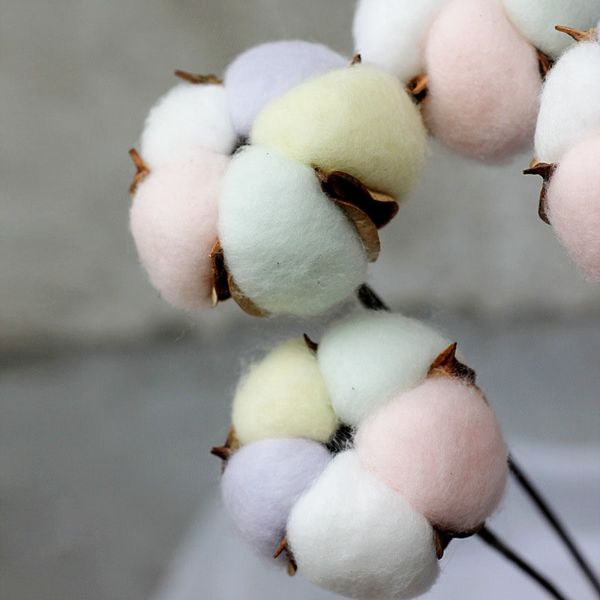 

natural dried flower cotton artificial plant flower branch for wedding party decoration fake flower home decoration #l