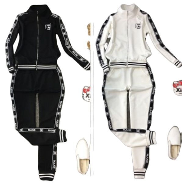 

women's spring and autumn cotton sports suit women's small fragrance high-end big-name team clothes casual two-piece suit, Gray