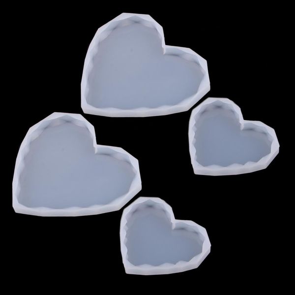 

4pc heart soap pendant coaster resin art mould jewelry casting diy