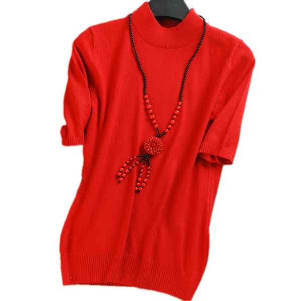 

2019 women's cashmere turtleneck short sleeve knitted sweater tee base t wool cashmere brand sweater women rider wool, White;black