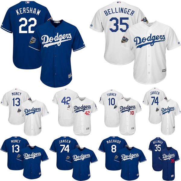 

Los Angeles Men's Dodgers Jerseys Cody Bellinger Clayton Kershaw Corey Seager Justin Turner Kenley Jansen Manny Machado Baseball Jersey