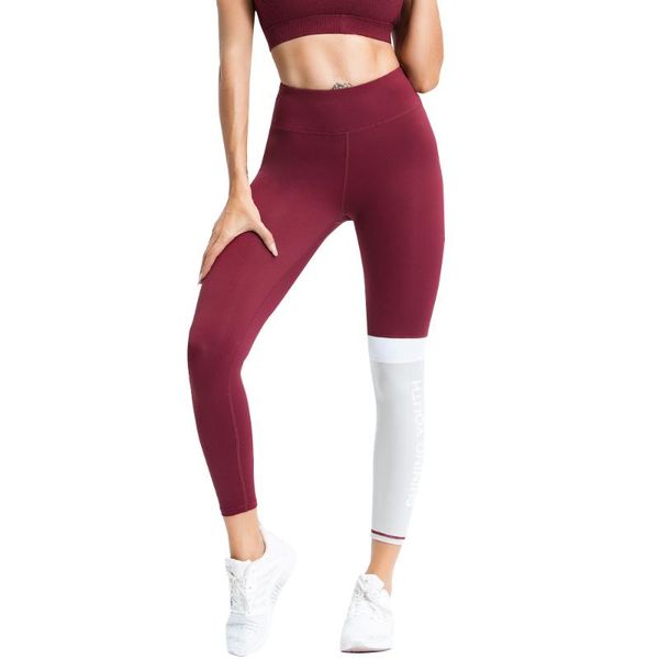 

lukitas woman high waistyoga leggings fitness nylon clothing sports leggings patchwork yoga pants push up hips gym xl, White;red