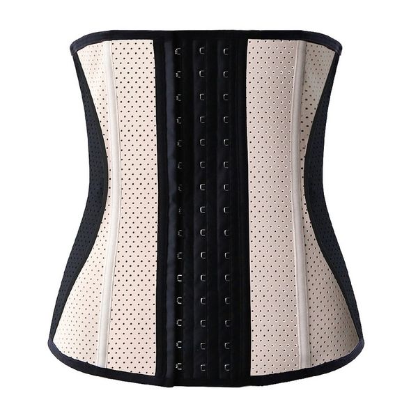 9 pcs Acier Désossé Femmes Contraste Underbust Latex Mesh Respirant Sport Ceinture Taille Formateur Corsets Sablier Corps Shaper Taille Ceinture S-3XL