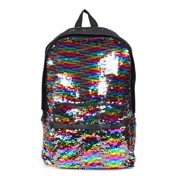 

big capacity sequins bling teenage backpack for girls travel shoulder women bag sequin hit color schoolbag student satchel