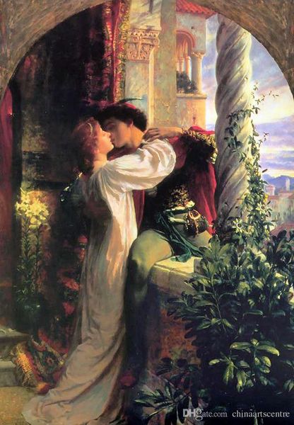

a. frank dicksee romeo and juliet romantic lovers handpainted classic portrait art oil painting on canvas wall office art deco