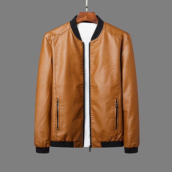 

jackets men brand clothing pu leather jacket men plus size blazer casual mens jackets motorcycle windbreake 5xl 6xl 7xl 8xl plus, Black