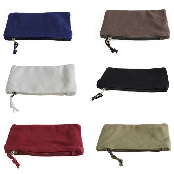 

men women portable canvas pencil pen case cosmetic makeup bag teenager girls boys coin pouch zipper pencil storage purse bag