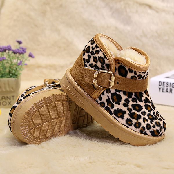 

boots for boys baby winter boots children shoes christmas classic leopard snow footwear anti skid thermal kids shoes girls boots t200114, Black;red