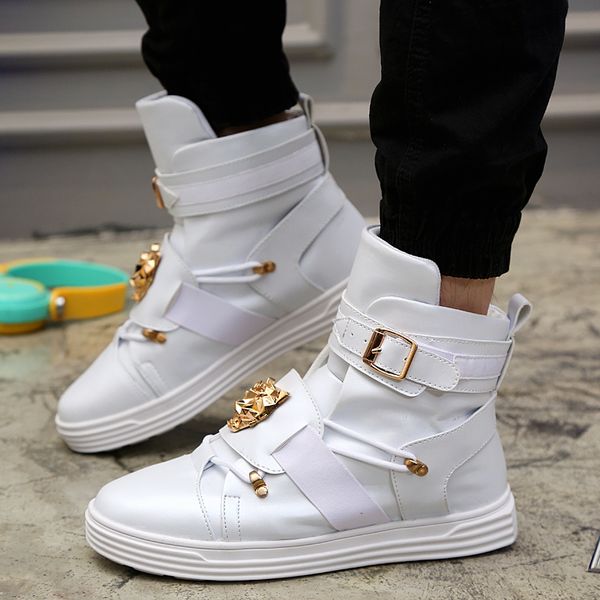 

fashion sneakers for men spring/autumn high men shoes punk man casual shoes comfortable flat zapatilla hombre, Black