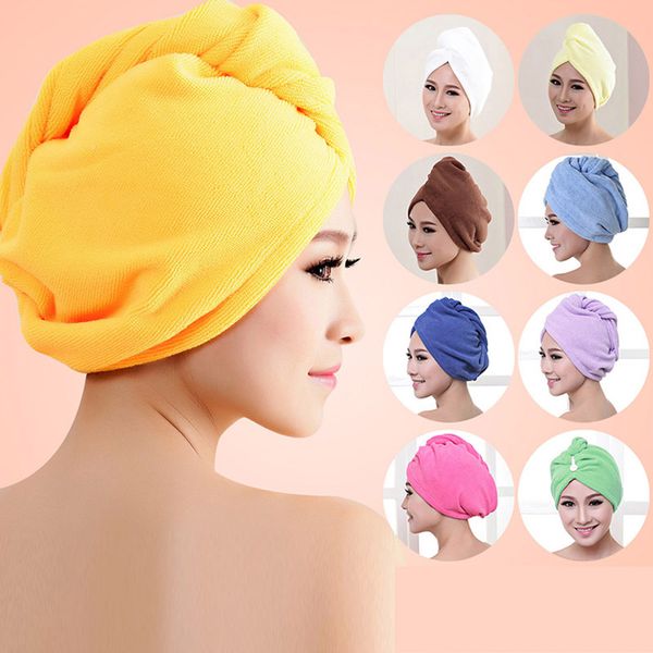 

2 sizes bath towel 1pc thickening quick-drying hair shower cap lady turban super absorbent portable dry hair hat