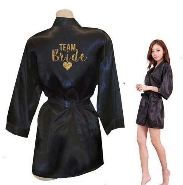 

пижамы женщина femme lingeries robe кимоно поддельного шелк свадебного preparewear невеста команда одеяние bachelorette пижама бесплатная до, Black;red