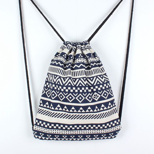 

ethnic style sack small drawstring backpack bag for women fitness and cycling beach backpack bag dance outdoor