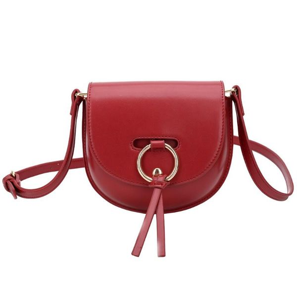 

fashion womens wild saddle bag retro bolso mujer ring simple shoulder messenger bags for women 2020 bolsa feminina #zer