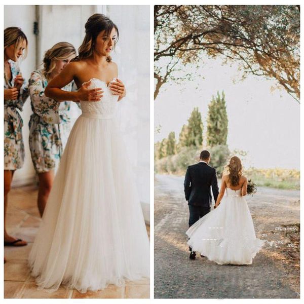 

2019 милая кружева аппликации a-line свадебные платья милая вечерние платья свадебные платья свадебные платья длинные, White