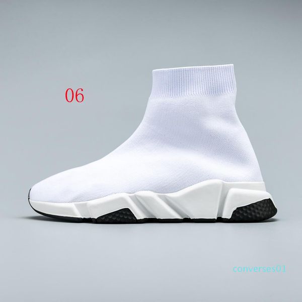 

2020 new paris speed trainers knit sock shoe original luxury designer mens womens sneakers high casual shoes with box co01, Black