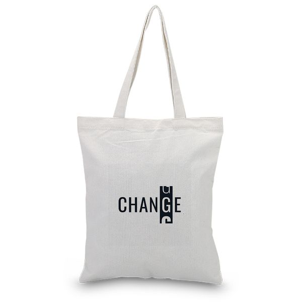 

canvas tote bag funny text pattern shopping bag daily use custom print logo text diy eco ecologicas reusable recycle