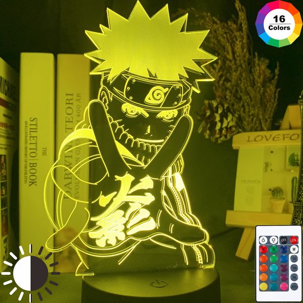 

japanese anime naruto figure 3d night lamp for kids bedroom decor nightlight birthday gift child bedside led night light