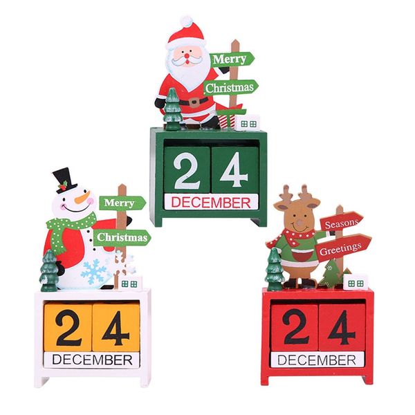 

new year 2019 merry christmas decorations for home christmas mini wooden calendar xmas ornament home decoration craft gift