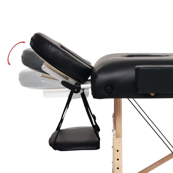 

foldable massage table with 3 zones 10 cm thick black pet supplies home garden