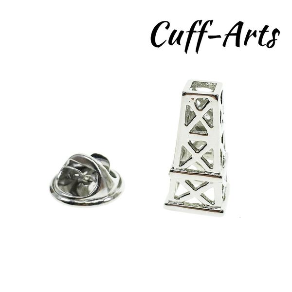 

lapel pin oil drilling platform lapel pin pride brooch hijab pins enamel broche with gift box by cuffarts p10077, Gray