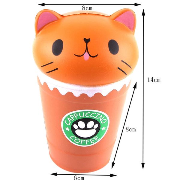 

new cut coffee cup cat чайные squishies slow восходящая squeeze игрушки коллекция подарков стрессовые reliever декор squishy дети смешные по