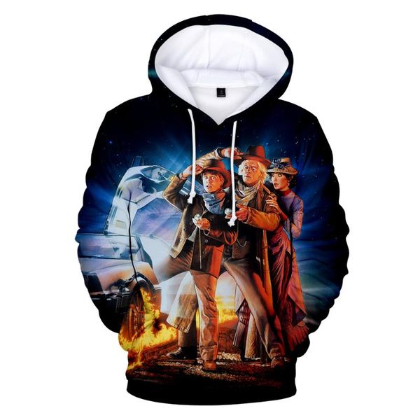 

men's hoodies & sweatshirts back to the future casual sweatshirt men women fashion hoodie pullover harajuku 3d mens, Black