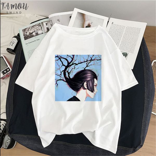 

спандекс женщины harajuku японского kawaii дама ulzzang мультфильм fun печать футболка лето женская топы корейской женскую одежды, White