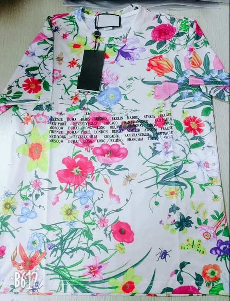 

mens t shirt flower summer casual new designer clothes letters printed short sleeve pattern colorful tees asian size lll9012403 /2, White;black
