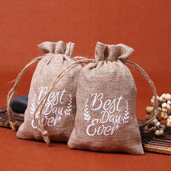 

gift wrap rustic day ever jute burlap with drawstring wedding candy bag favor box