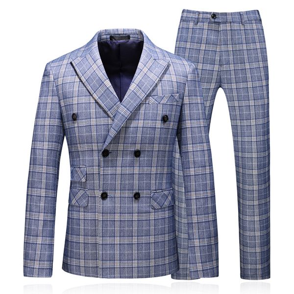 

2019 new style blue wedding suits men casual blazer men's business party good quality prom suits men 3 pieces jacket pants vest, White;black