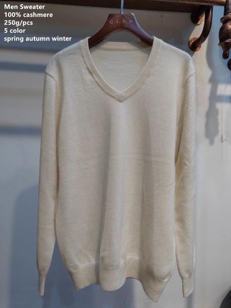 

naizaiga 100% cashmere men's v- neck solid men thin fashion warm sweater , mpsm305, White;black