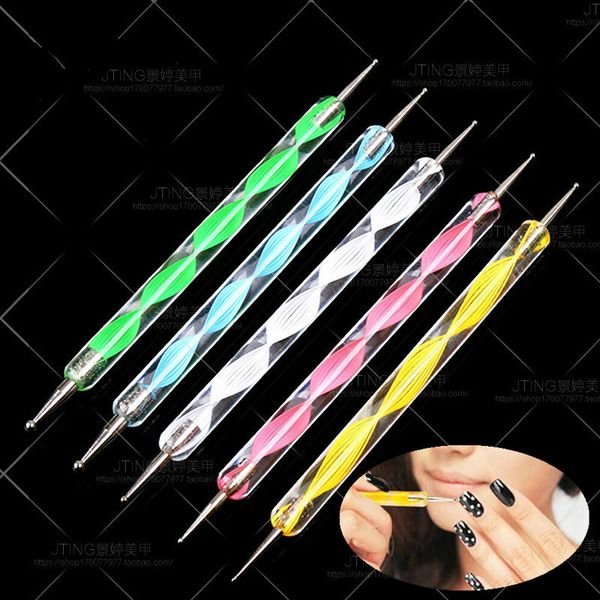 

1 pcs 2 way dot pen nail art nail polish green pink yellow long-lasting polish girl cute decoration tool