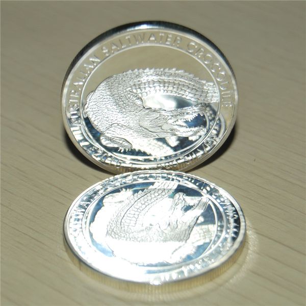 

australian saltwater crocodile silver plated coin 100pcs/lot ing