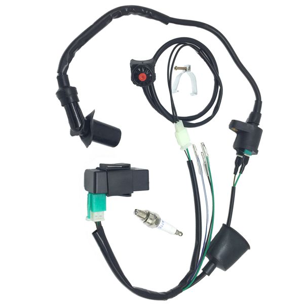 

wiring loom harness kill switch ignition coil cdi for 50-160cc pit dirt bike